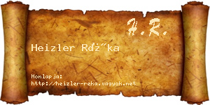 Heizler Réka névjegykártya